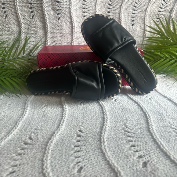 Tory Burch Espadrille Slide Sandals Flat
Platform Leather Size 8 in Black - Picture 12 of 13